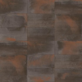 Textures   -   ARCHITECTURE   -   TILES INTERIOR   -  Design Industry - Corten effect wall tiles Pbr texture seamless 22307