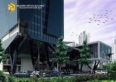MODERN OFFICE BUILDING - Addin Fadly | Sketchup+Vray+Photoshop