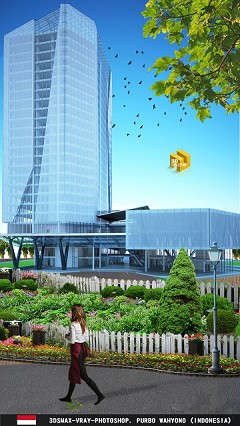 MODERN OFFICE BUILDING - Purbo Purbo Wahyono | 3dsmax.Vray.Photoshop.