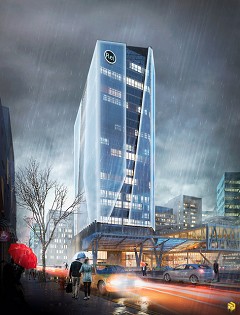 MODERN OFFICE BUILDING - Doan Duy Bao | Love in The Rain | 3DsMax / Vray / Photoshop