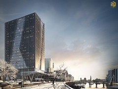 MODERN OFFICE BUILDING - Tuan Nguyen Minh | Sunset winter | Sketchup, 3Ds Max - Vray, Photoshop