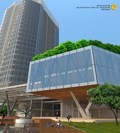 MODERN OFFICE BUILDING - Gelar Kautsar | we need investor | SKETCHUP 2014 + VRAY 2.00 + PHOTOSHOP