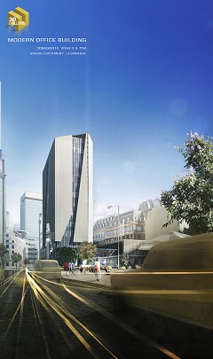 MODERN OFFICE BUILDING - HOA LE VAN | 3DVisualization | 3dmax2014 vray 3.0 and PS6