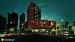 MODERN OFFICE BUILDING - Fernando Tellez M | Dusk Downtown | SU2015+Vray 2.0+PSCC