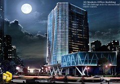 MODERN OFFICE BUILDING - Lin Goh | Once in the blue moon | Sketchup 2014 + Vray 2.0 + CS6