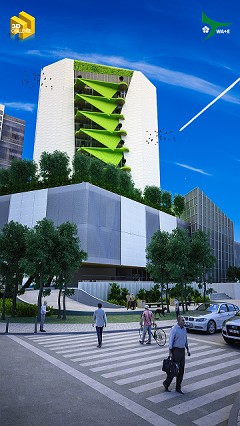 MODERN OFFICE BUILDING - raymundo Ochoa Rogel | 3D CHALLENGE GREEN BUILDING | 3D MAX+VRAY+PHOTOSHOP+LIGTHROOM
