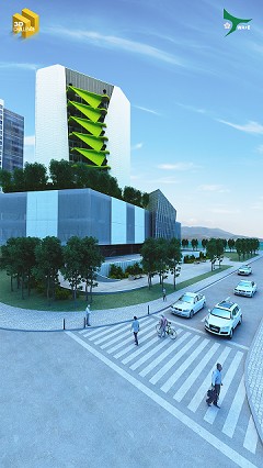 MODERN OFFICE BUILDING - raymundo Ochoa Rogel | 3D CHALLENGE GREEN BUILDING | 3D MAX+VRAY+PHOTOSHOP