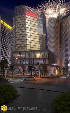 MODERN OFFICE BUILDING - Joao Carlos Zamorano | Zamorano - Brazil | 3ds Max / mentalray / PS