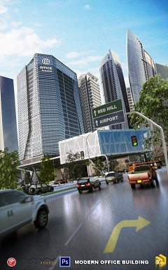 MODERN OFFICE BUILDING - Joao Carlos Zamorano | Zamorano - Brazil | Sketchup / maxwell render / PS