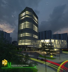 MODERN OFFICE BUILDING - Mark Anthony Tacadena | Go Philippines! Mabuhay | Sketchup+Vray+PhotoShop