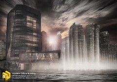 MODERN OFFICE BUILDING - Diána Sándor | inspired by Gotham City :) | 3ds max - Vray - Photoshop
