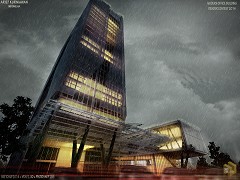 MODERN OFFICE BUILDING - Arief kurniawan | sketchup2014 + vray2.00 + adobe cs6