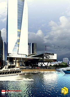 MODERN OFFICE BUILDING - Mahdy AR Dian | Waterfront City Day | Sketchup | Vray | Photopaint