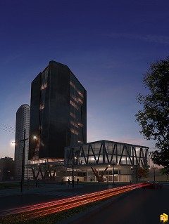 MODERN OFFICE BUILDING - daniel herrera | cinema 4d ,vray & photoshop