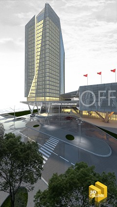 MODERN OFFICE BUILDING - OSVALDO MILIANI | Sketchup2013+Vray2.0