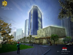 MODERN OFFICE BUILDING - erlangga erlangga saputra | building in the blue sky | su8+vray.149+ps