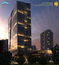 MODERN OFFICE BUILDING - Luis Bautista | "DUSK IN THE CITY" | 3ds Max 2014 + Vray + Photoshop CS6