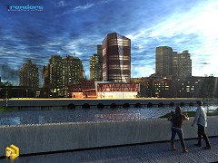 MODERN OFFICE BUILDING - Francisco Javier Andrade Morales | The desired city | 3d Max, Vray y Photoshop Cs5
