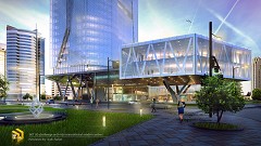 MODERN OFFICE BUILDING - nafiz rahat | Evening Crowd | SketchUp 14, Vray 2.0, Photoshop CS6