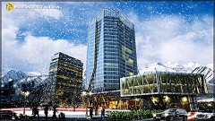 MODERN OFFICE BUILDING - Le Minh | Modern office buliding. Snow. | Sketchup 2015, Vray and Photoshop CS5