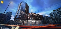 MODERN OFFICE BUILDING - Moshe Shemesh | SketchUp V-Ray Photoshop