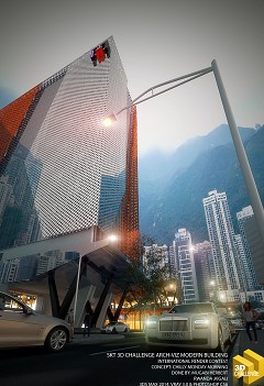 MODERN OFFICE BUILDING - Herbert Mugabi | Chilly Monday Morning | 3ds max 2014,Vray & Photoshop cs6