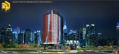 MODERN OFFICE BUILDING - Genaro Ponce Jiménez | Night View Render | Sketchup, Kerkythea, Corel Photo Paint x7