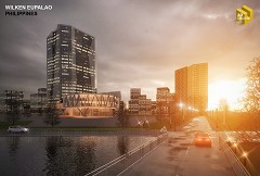 MODERN OFFICE BUILDING - Wilken Eupalao | Entry No. 2 (Cloudy Sunset) | Sketchup 2014, Vray 2.0 for Sketchup and Photoshop CS3