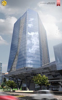 MODERN OFFICE BUILDING - Gonzalo Olivares | 3DMax 2014, Vray, Photoshop CS6