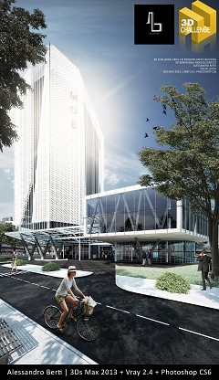 MODERN OFFICE BUILDING - Alessandro Berti | ''The Mob'' | 3DS Max 2013, Vray 2.4, Photoshop CS6