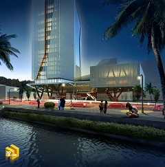 MODERN OFFICE BUILDING - FARHAN IZHAN | night scene | skp8 + vray2.0 + psd3