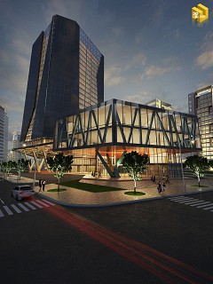 MODERN OFFICE BUILDING - Rusdian Wahid | MODERN OFFICE BUILDING | Sketchup Vray