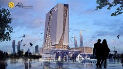 MODERN OFFICE BUILDING - Ali Nasser | Arabic Decoration | sketchUp + V-ray + Ps