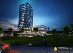 MODERN OFFICE BUILDING - JOEL MANZA | overview | Sketchup Vray Photoshop
