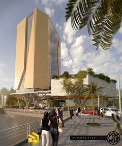 MODERN OFFICE BUILDING - Jon Nelvis | Modern Nature (Day Scene) | Sketchup + Vray + Photoshop