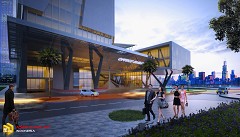 MODERN OFFICE BUILDING - Asep Gumilar | Entrance of Modern Building | SketchUp Pro 2013 + Vray | Potoshop