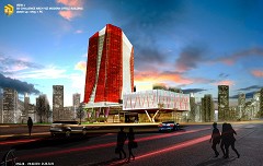 MODERN OFFICE BUILDING - mohammed khan | 3D CHALLENGE ARCH-VIZ MODERN | SKETCHUP+VRAY+PHOTOSHOP