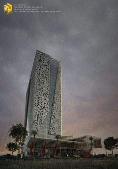 MODERN OFFICE BUILDING - Oneal Roda | RIVER SIDE BUILDING | 3DMAX+VRAY+PHOTOSHOP