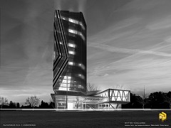 MODERN OFFICE BUILDING - Alfonsus Sri Agseyoga | simplicity in black and white | SKP | VRAY | PHOTOSHOP | PICASA