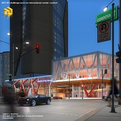 MODERN OFFICE BUILDING - denis monton | night scene in the city | 3DS MAX + VRAY2.0 + PHOTOSHOP